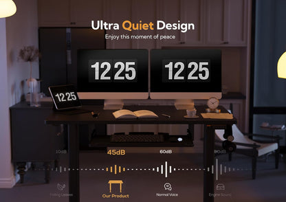 Claiks Standing Desk with Keyboard Tray, Standing Desk Adjustable Height, Raising Desks for Home Office and Computer Workstation, 55 Inches, Black