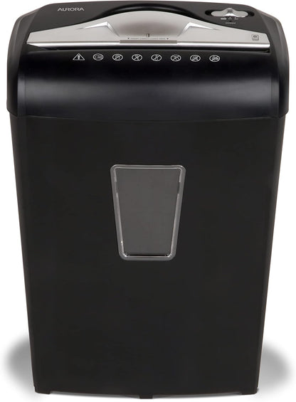 Aurora High-Security 8-Sheet Micro-Cut Paper Credit Card Shredder Black