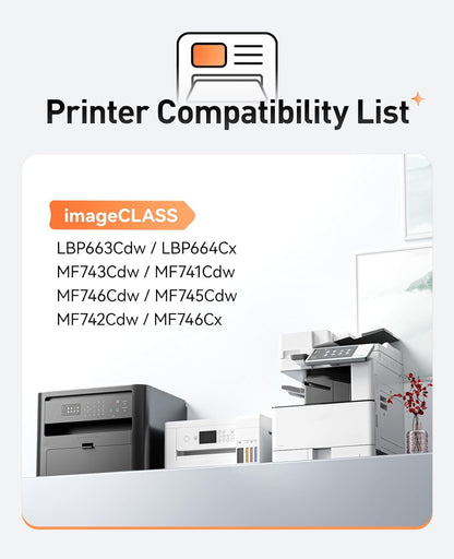055H Toner Cartridge 4-Pack High Yield with Chip Replacement for Canon 055H 055 Toner Cartridges Compatible with Canon imageCLASS LBP663Cdw LBP664Cx MF743Cdw MF741Cdw MF746Cdw MF745Cdw Laser Printers