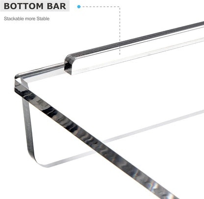 2 Pack- Stackable Paper Letter Tray, Enlarged A4 File Desk Organizer Acrylic Desk Organizers and Accessories Sorter Tray, Clear Workspace Office Supplies Organizers, 13.78inx9.25inx3.62in