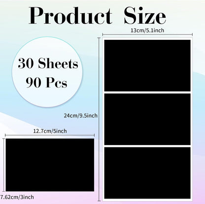 STARLIBOO Removable Colored Labels Stickers, 3X5 Inch Removable Large Label Stickers for Moving Boxes and Storage Bins- Waterproof- Tear Resistant (Black)