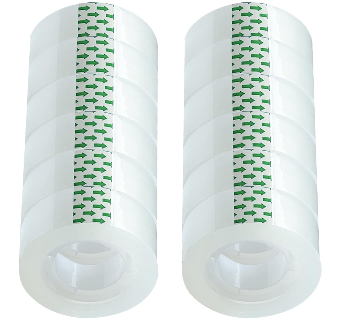 Transparent Tape Refill Rolls for Dispenser, Tear by Hand,12 Rolls x 900 inches