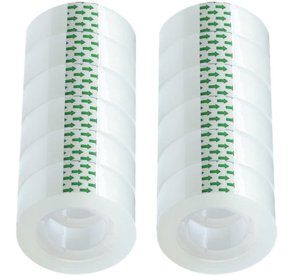 Transparent Tape Refill Rolls for Dispenser, Tear by Hand,12 Rolls x 900 inches