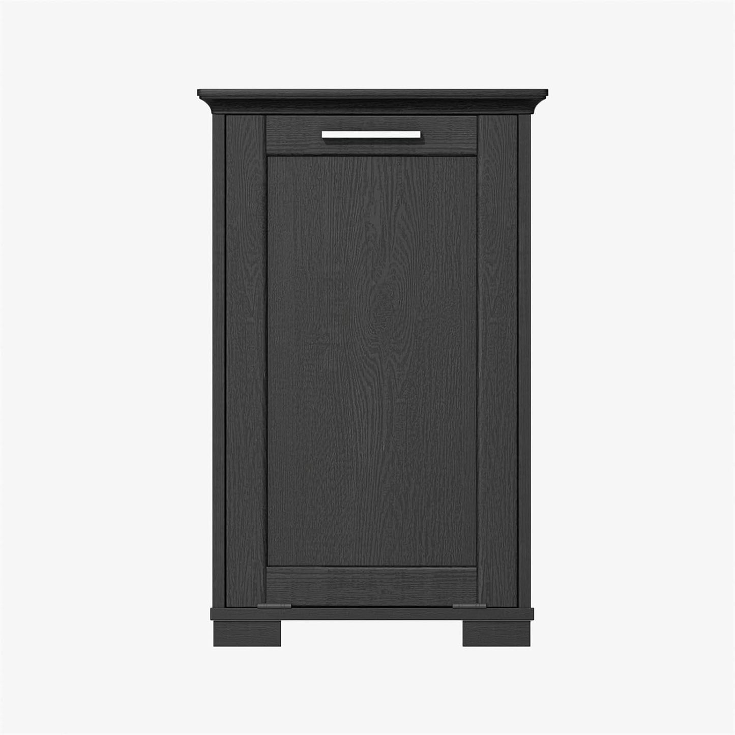 OLD CAPTAIN Wooden Tilt Out Trash Cabinet, Wooden Kitchen Garbage Can Free Standing Holder, Black Finish…