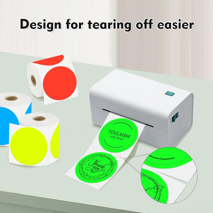 2000Pcs/4 Roll 3 X 3 Inch Color Coding Dot Labels Circle Thermal Printable Waterproof Round Stickers Adhesive Writable for Office, Garage, DIY Sticker, Barcodes, Name Tag (Multiple Colors)