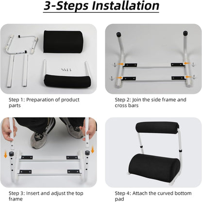 Foot Rest for Under Desk at Work - 3 Positions Height Adjustable Leg Rest for Office or Home Use, Ergonomic Footrest with Detachable Cushion
