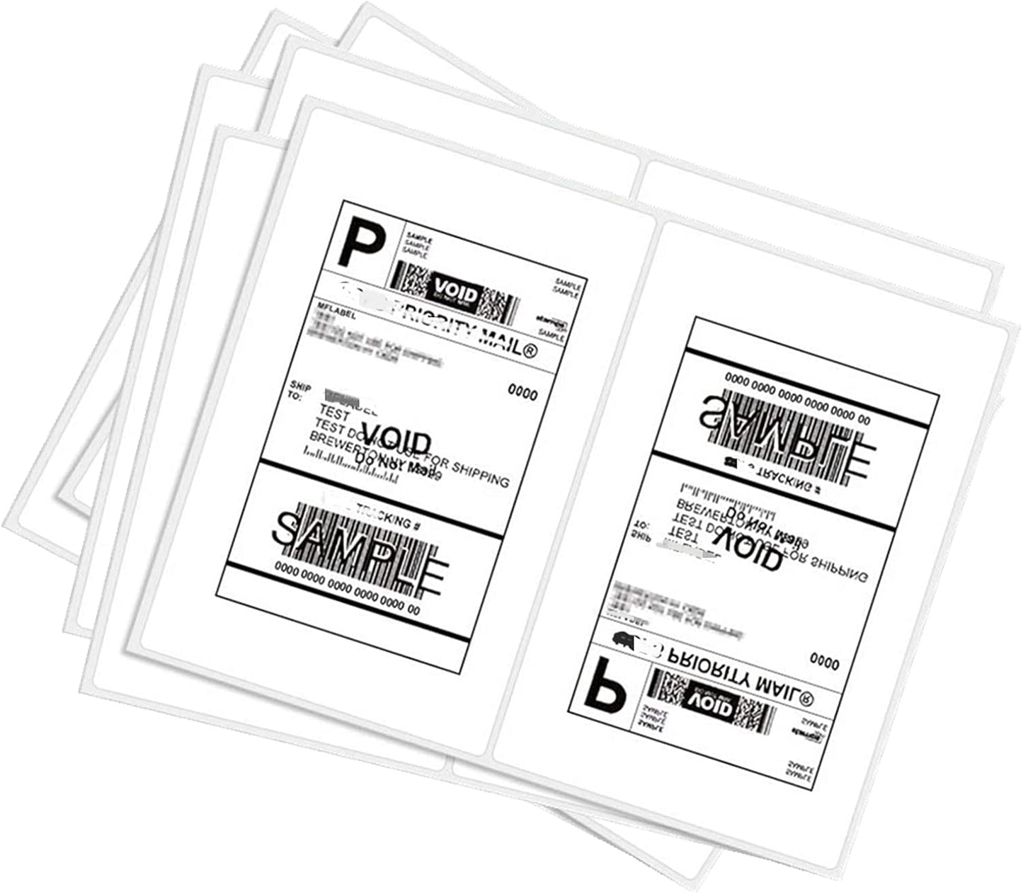 Round Corner Half Sheet Self Adhesive Shipping Labels for Laser and Ink Jet Printers, White Blank (1000 Sheets, 2000 Labels)