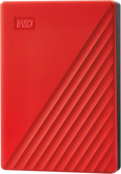WD 5TB My Passport, Portable External Hard Drive, Red, Backup Software with Defense Against ransomware, and Password Protection, USB 3.1/USB 3.0 Compatible - WDBPKJ0050BRD-WESN