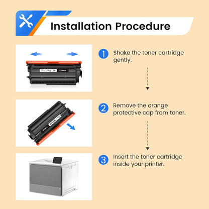 Compatible 213A W2130A Black Toner Cartridge Replacement for HP 213 A 213Y 213X W2130A Toner Work for 5700 6700 6701 MFP 5800 MFP 6800 MFP 6801 Printers (1-Pack, Black)