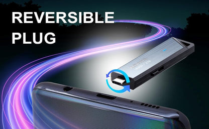 ADATA Elite UE800 2TB USB Type-C USB 3.2 Gen2 Flash Drive Portable SSD Up to 1000MB/s Read/Write (AELI-UE800-2T-CSG), Compatible with iPhone 15 Pro Series/Android/Playstation 5