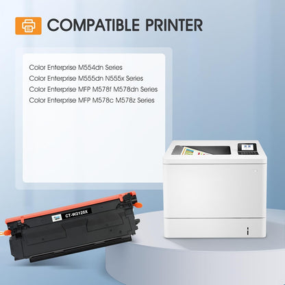 212X 212A Toner Cartridges 4 Pack Compatible for HP 212X 212A W2120X W2120A (with Chip) for Color Laserjet Enterprise M555dn M554dn M555x M554 M555 MFP M578 Series Printer Ink (New Version-BK/C/Y/M)