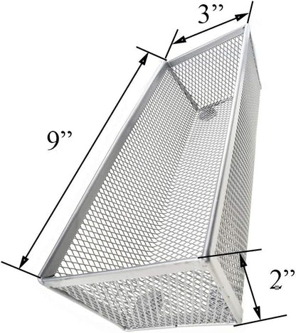 HAHIYO Stackable Mesh Tray Cup 9 x 3 x 2 inches Sturdy Container for Desk Drawer Organizer Collection for Home Office School kitchen Soft Foam Feet No Sharp Edges 2 Pack Silver