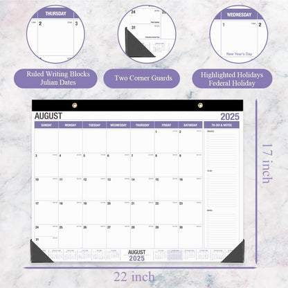 Large Desk Calendar 2025-2026, Runs from August 2025 to December 2026, 22" x 17" Desk Calendars with to-do List, 17 Months Calendar 2025, Extra Large Desk Calendar for Home or Office