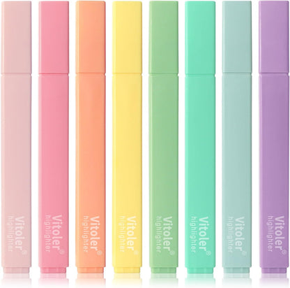 Vitoler Bible Highlighters,Aesthetic Cute Highlighters,8pcs Colorful Highlighter Markers No Bleed for Office School Supplies