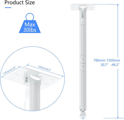 suptek 49inch Extended Mini Projector Ceiling Mount Adjustable Wall Mount with Thread Adapters for Projector DVR Camera (PR05LMINIW)