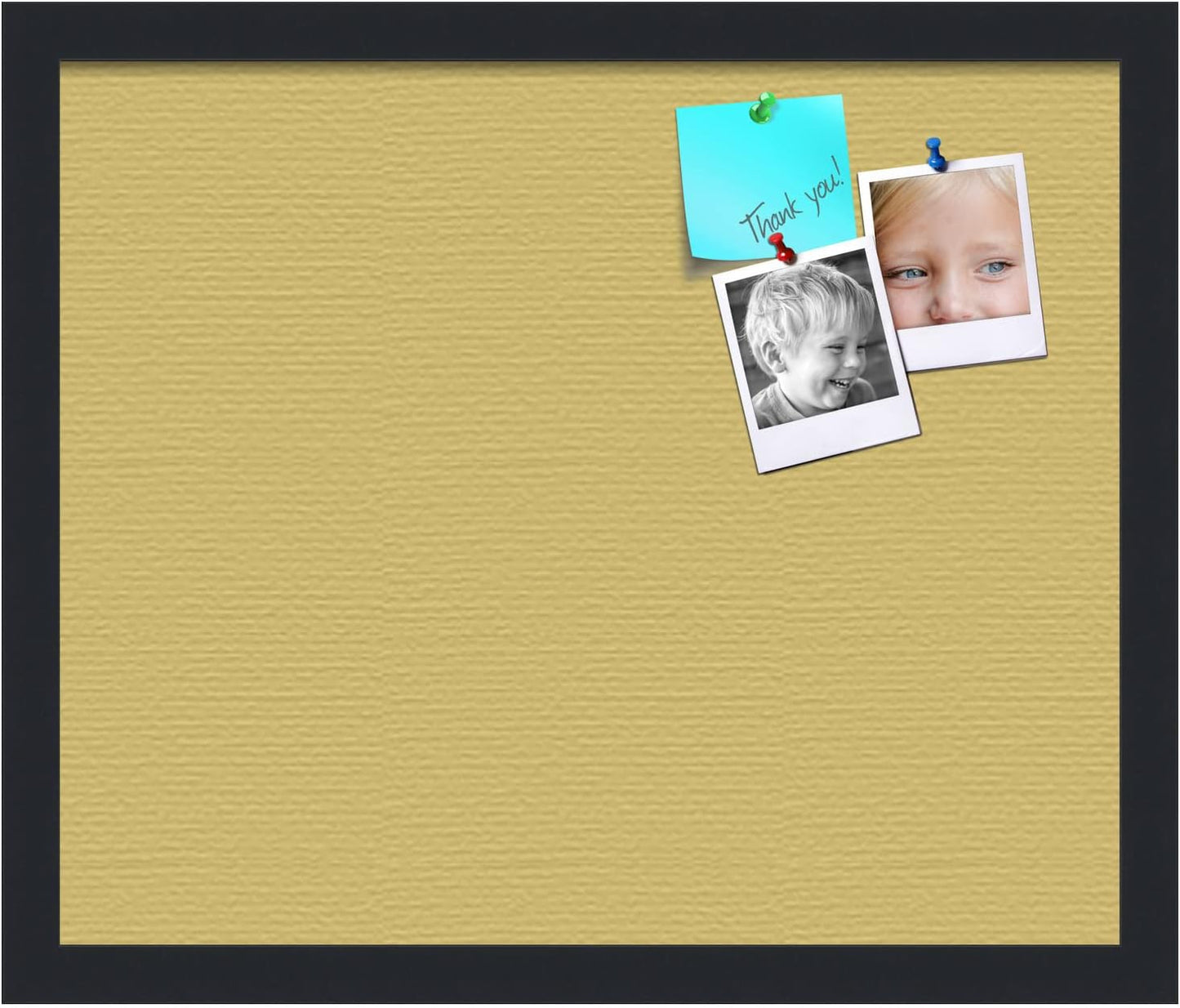 PinPix 18x15 Inch Cork Bulletin Board. This Decorative Framed Pin Board Comes with Honey Pastel Design and a Satin Black Frame. Ideal for Home Office Decor or Message Board (PinPix-1810)