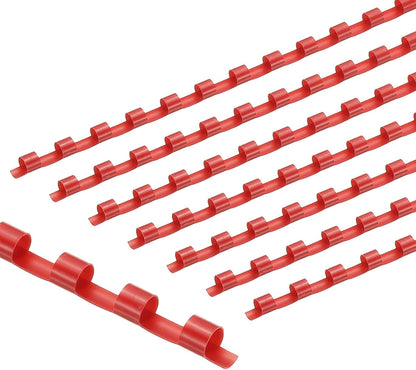 PATIKIL 6mm (1/4") Plastic Binding Combs, 200 Pcs 21 Rings Comb Binding Spines 20 Sheet Capacity Letter Size for Binding Paper Sheets Notebook Calendar Picture Album, Red