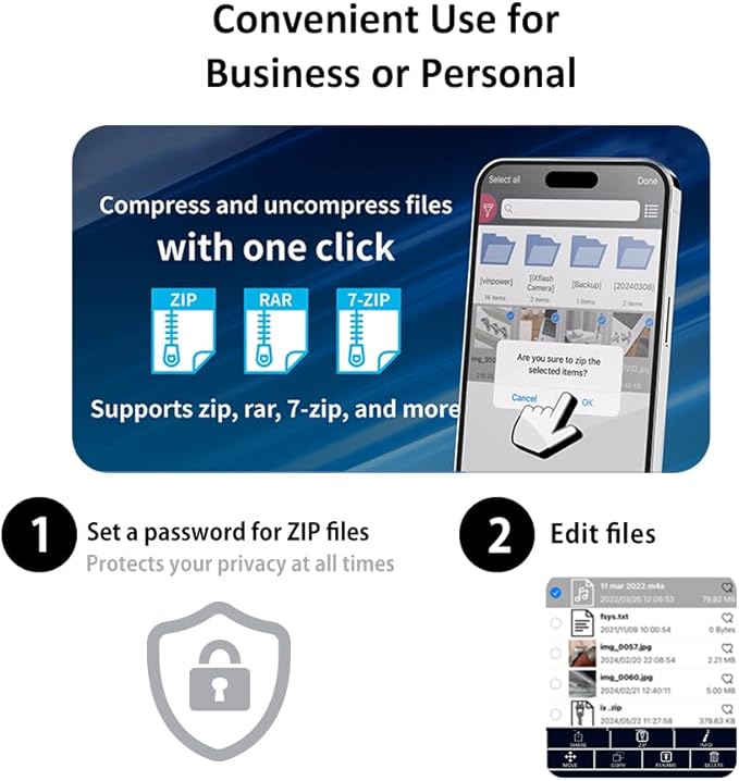 512 GB Apple MFi Certified Black iXflash Backup Photo Stick 2-in-1 USB Type A & Lightning, USB for iPhone, iPad, External Photo Storage for iPhone and Computer