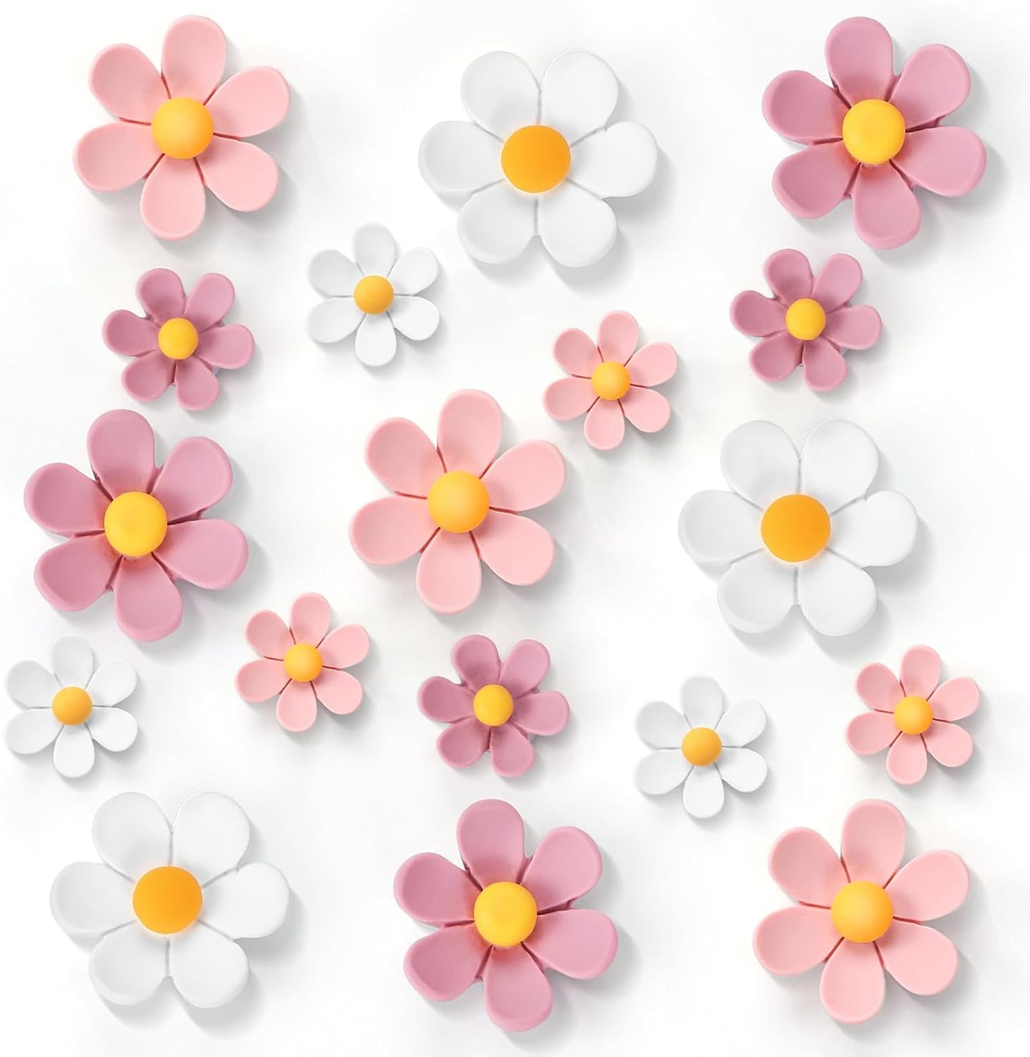 18Pcs Magnets Refrigerator,3 Colors 3D Cute Magnet, Resin Flower Decorative Magnets, Pink Fridge Magnet for Refrigerator Locker Whiteboard Office Kitchen(9 Small+9 Medium)