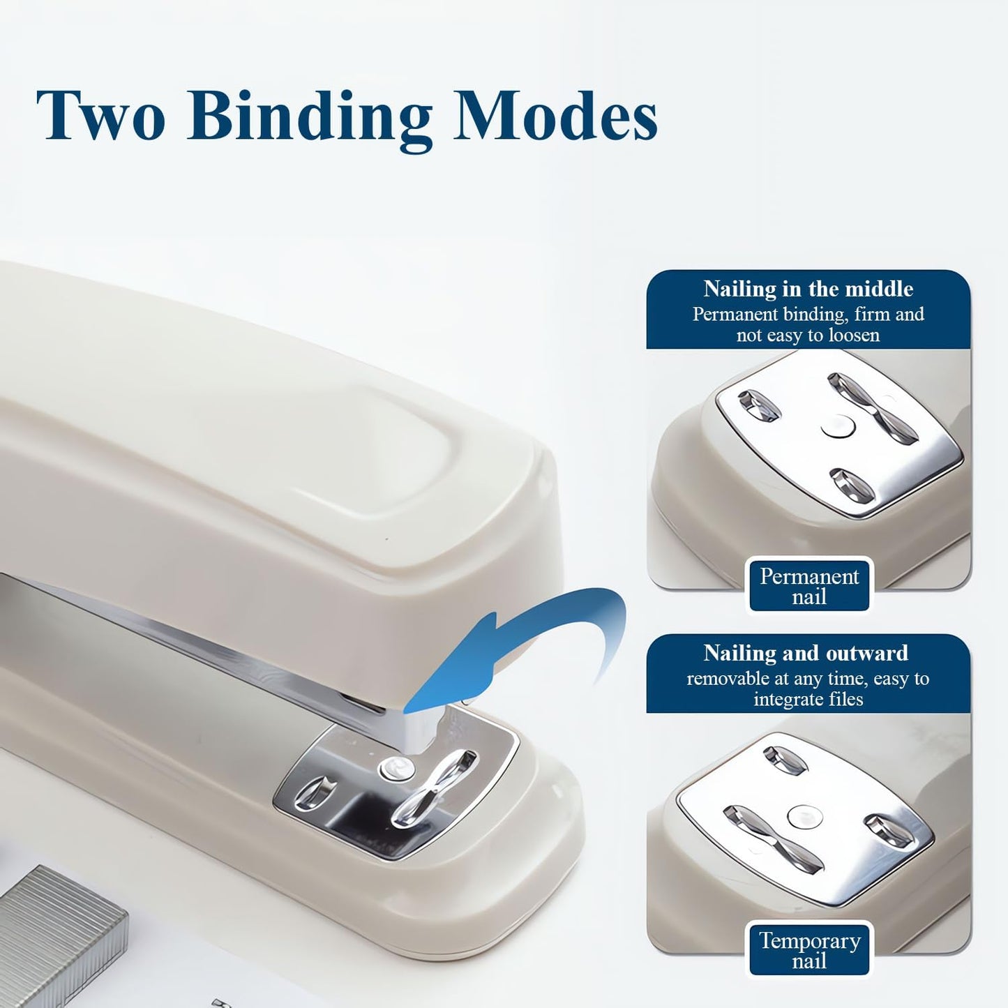 M&G Desktop Stapler with 25 Sheet Capacity, Two Binding Modes, Basic Stapler Set with 1000 Staples and Remover, Durable Staplers for Office School Home (Grey)