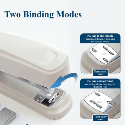 M&G Desktop Stapler with 25 Sheet Capacity, Two Binding Modes, Basic Stapler Set with 1000 Staples and Remover, Durable Staplers for Office School Home (Grey)