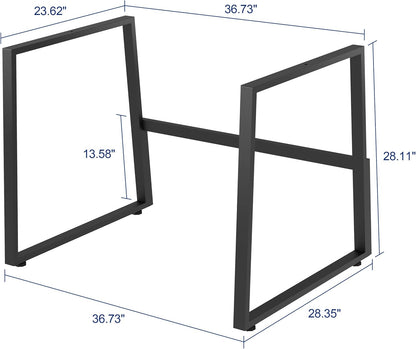 Rocelco 40" Large Height Adjustable Standing Desk with AC Outlet USB Charger and Floor Stand BUNDLE - Tall Dual Monitor Riser Computer Workstation - Keyboard Tray - Black (R DADRB-40-ACUSB-FS2)