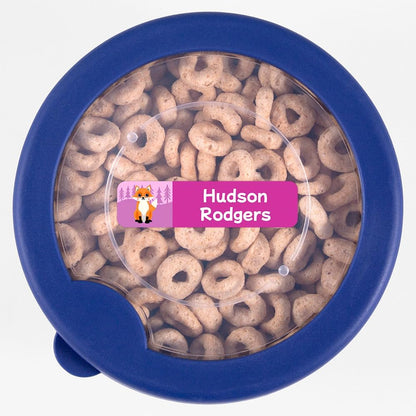 Name Bubbles - Custom Small Rectangle Name Labels for Kids (64 Labels) - Personalized Waterproof Name Stickers for Daycare, Lunch Boxes, Water Bottles, Shoes, School Supplies, & Camp (Forest Animals)