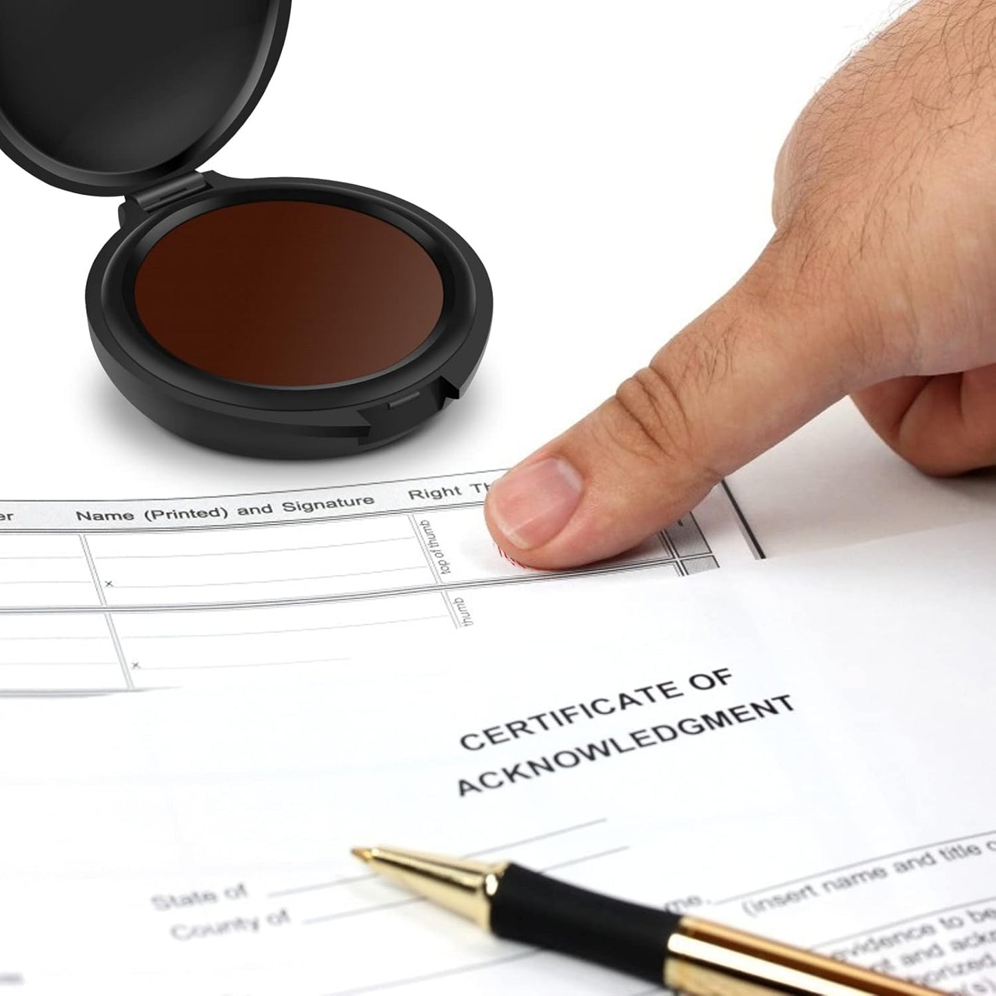 ERKOON 6 Pack Fingerprint Ink Pads, Thumbprint Ink Pad for Notary Supplies Identification Security ID Fingerprint Cards Law Enforcement Fingerprint (Red-1 Pack)