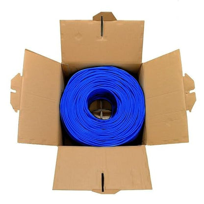 Dripstone CAT6 Ethernet Cable 1000ft Bulk Network LAN Wire 23AWG Solid CCA UTP 550MHz High-Speed Internet Cable Streaming, Office, Home Use, Pull Box, CAT 6 Bulk, Stable Connectivity - Dark Blue