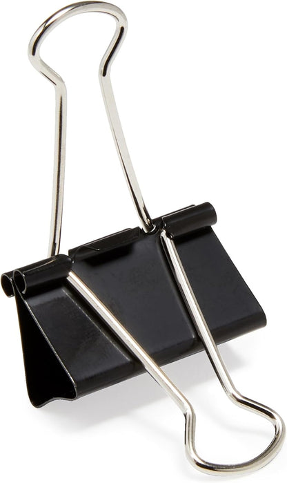 Amazon Basics Binder Paper Clips, Medium Clip (Small Box), 24 Count, 2 Pack of 12, Black