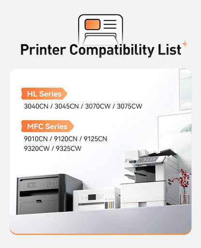 TN210 Toner Cartridge Set 4-Pack Replacement for Brothe TN-210 Compatible with MFC-9325CW MFC-9125CN HL-3070CW 3040CN 3045CN 3075CW MFC-9320CW MFC-9120CN 9010CN Color Printer Black Cyan Yellow Magent