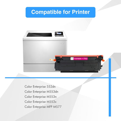 508A Toner Cartridges Set 4-Pack: M553 Toner Compatible Replacement for HP 508A 508X CF360A CF361A CF362A CF363A for M553dn M577 M553X M553N Printer Ink New Version (Black Cyan Yellow Magenta)