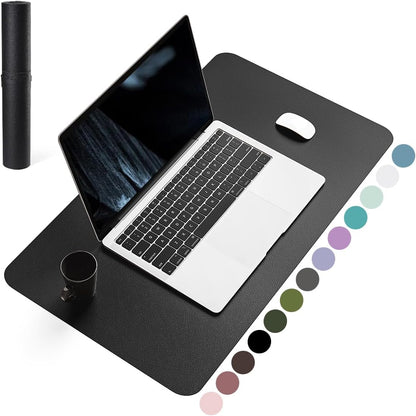 YSAGi Non-Slip Leather Desk Pad, Waterproof Laptop Computer Desk Keyboard Mat, Table Protector Blotter Mat, Large Mouse Pad for Office/Work/Home/Decor(Black, 23.6" x 13.7")