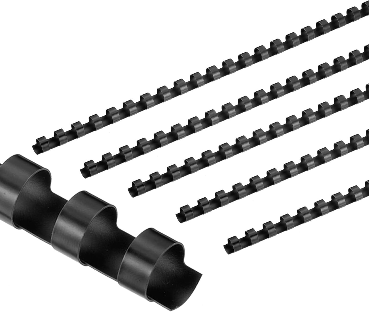 PATIKIL 10mm (3/8") Plastic Binding Combs, 50 Pcs 21 Rings Comb Binding Spines 60 Sheet Capacity Letter Size for Binding Paper Sheets, Black