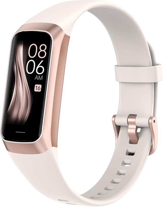 Fitness Tracker Activity Tracker Smart Watch 1.10''AMOLED Touch Color Screen,Smart Watch with 24/7 Blood Oxygen Heart Rate,Sleep Monitor,IP68 Waterproof,Step Counter Health for Women Men (White)