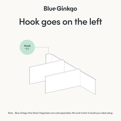 Blue Ginkgo Hive Stack Organizer Partition – (Made in Korea, White)
