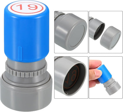 PATIKIL Number Stamps Self Inking, Numeral 19 Number Stamp Teacher Stamp Initial Stamp Ink Stamp for Class Notebook Scrapbooking DIY Craft Style 2, Red Ink