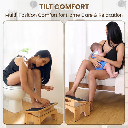 StrongTek Adjustable Foot Rest for Under Desk, 3-Level Adjust Incline, 7" Step Stool for Kids Adults, Ergonomic Foot Stool Relieves Swelling, One Step Stool with Non-Slip Surface for Home and Office