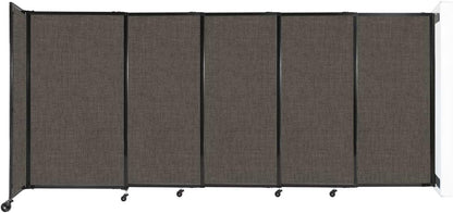 Wall-Mounted Sliding StraightWall Room Divider | Adjustable Widths | Locking Wheels | Room Separator | Up to 11'3" Wide x 5' Tall Mocha Fabric Panels