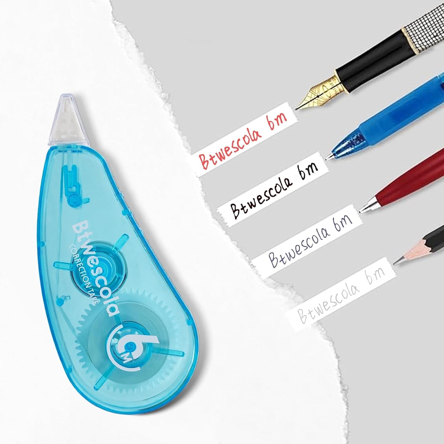 Correction Tape, Easy to Use Applicator for Instant Corrections, 19.7Feet 12-Count Pack Correction Tape for School, Office, Crafting(12pcs/Set)