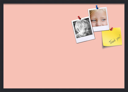 PinPix 34x24 Inch Cork Bulletin Board. This Decorative Framed Pin Board Comes with Pink Pastel Design and a Satin Black Frame. Ideal for Home Office Decor or Message Board (PinPix-1813)