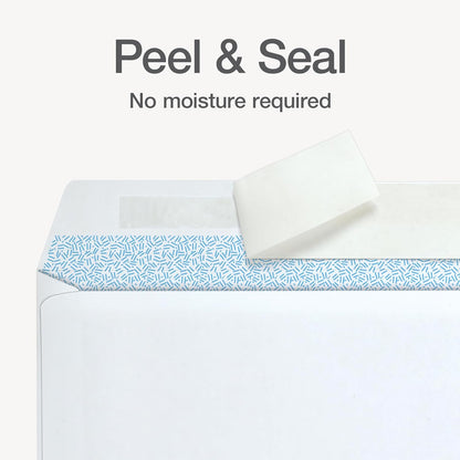 Columbian #10 Self-Seal Security Envelopes, Security Tint and Pattern, Redi-Strip Self-Seal Closure, 24-lb White Wove, 4-1/8" x 9-1/2", 100/Box (1016911)