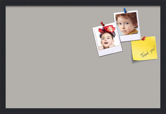 PinPix 27x18 Inch Cork Bulletin Board. This Decorative Framed Pin Board Comes with Dark Stone Design and a Satin Black Frame. Ideal for Home Office Decor or Message Board (PinPix-1808)