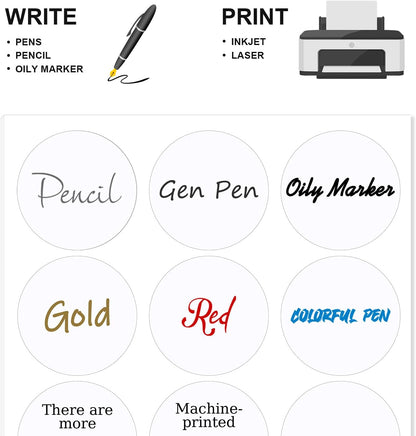 Methdic 2.5" Diameter High Visibility Printable Round Labels，Matte White，360 Customizable Blank Stickers