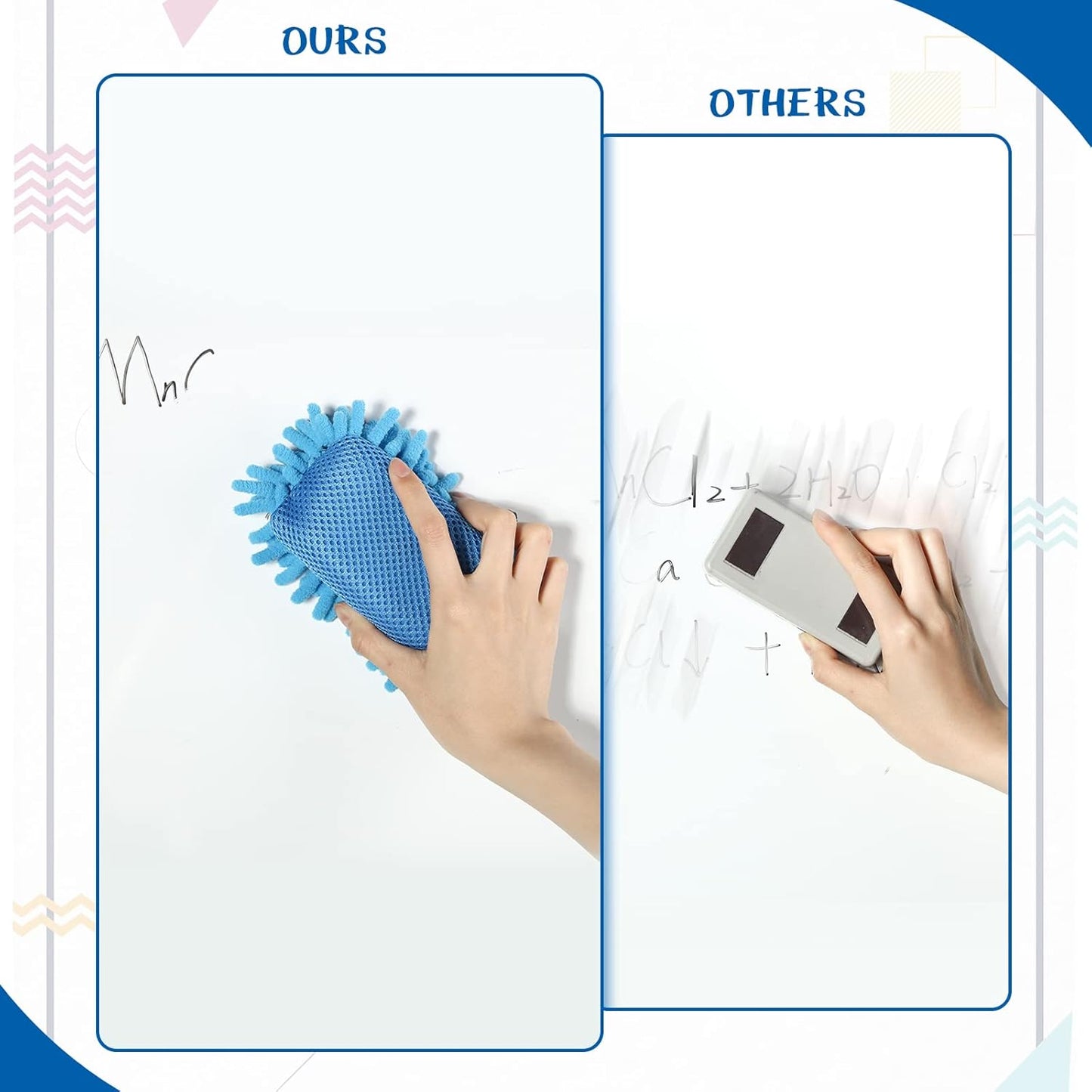 Sherr 18 Pcs Microfiber Shag Magnetic Dry Erase Erasers Washable School Whiteboard Eraser Bulk Colorful White Board Eraser for Chalk Markers Home Classroom Office (Rainbow Color)