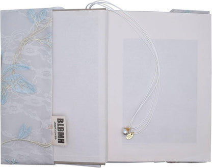 BLBMH Book Covers for Paperbacks Book Cover for Privacy Fit for 5.5x8.5 inch Embroidered Book Jacket Adjustable Book Sleeve Cover Fabric Softcover Protector for Notebook - Magnolia 8.5in