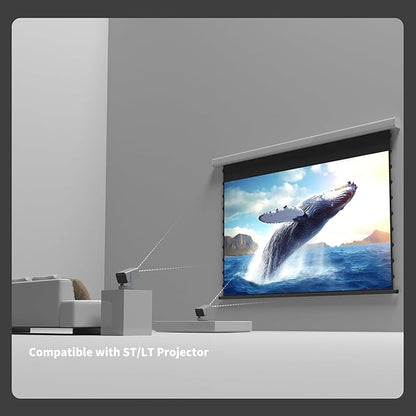 QuadraArc Motorized Projector Screen, Gray Crystal 4K Electric Drop Down Screen, Wall & Ceiling Mount, Compatible with ST/LT Projectors up to 1600 ANSI Lumens 92"