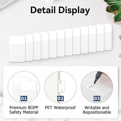 Sticky Index Tabs, Page Markers Writable File Tabs Flags for Notebooks, Binders, File Folders, Books 1.6 x 1 Inch, White (480 Pieces)