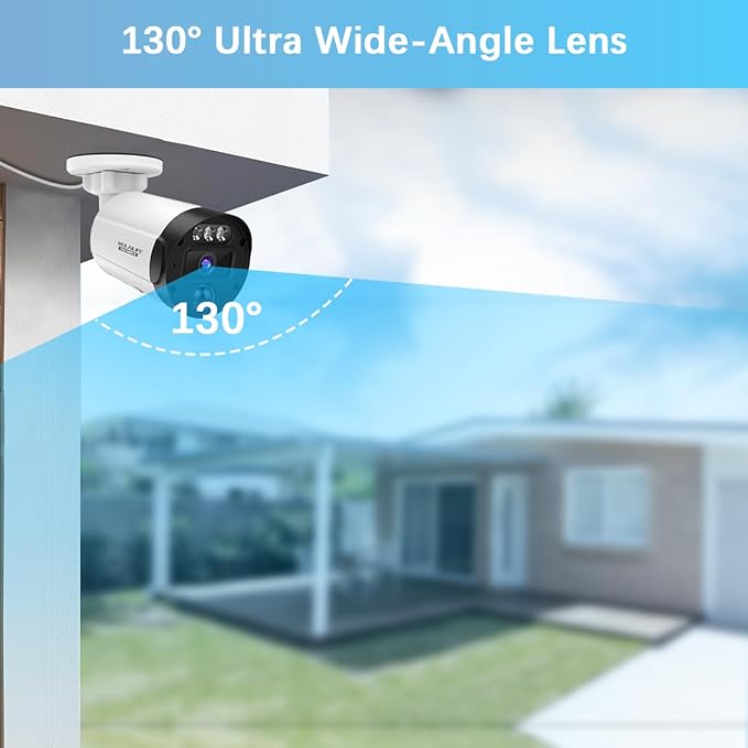 【2-Way Audio】 5MP Wired Security Camera System, Home Video Surveillance Systems,POE IP Cameras System,Surveillance DVR Kits