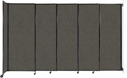 Wall-Mounted Sliding StraightWall Room Divider | Adjustable Widths | Locking Wheels | Room Separator | Up to 11'3" Wide x 6'10" Tall Mocha Fabric Panels